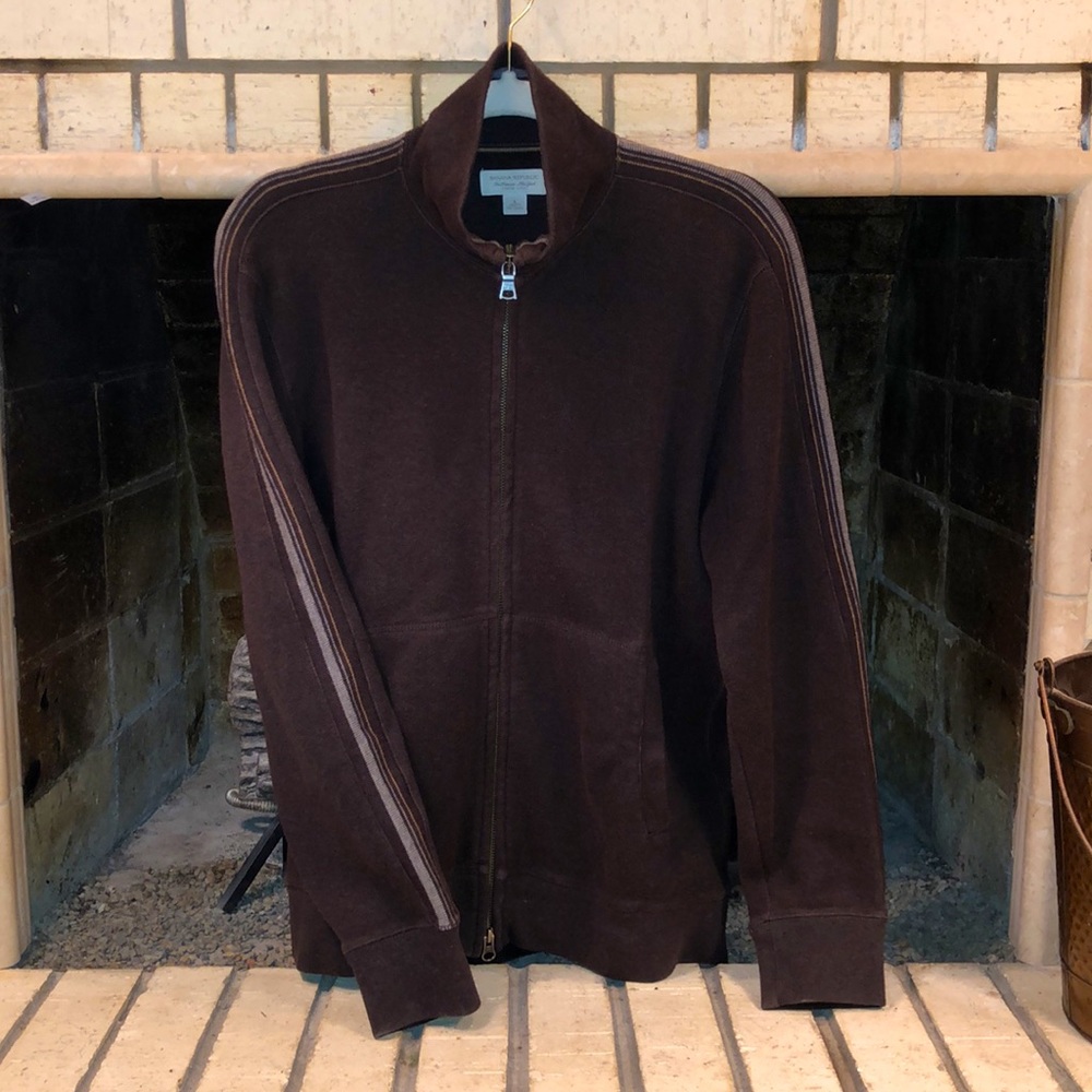 🤑PRICE DROP🤑 Banana Republic - Knit Full Zip Long Sleeve Stripe Mock S